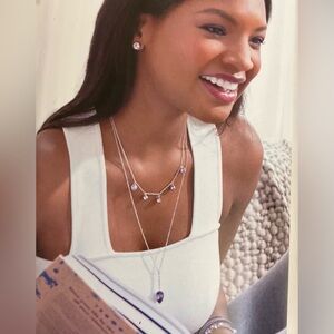 BNIB Touchstone Crystal by Swarovski It Takes Two Neclace & Ice Earrings, Purple